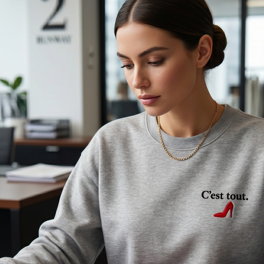 The "C'est tout." Premium Crewneck Sweatshirt | Signature Stiletto Edition