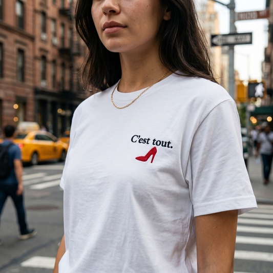 The "C'est tout." Embroidered Tee | Signature Stiletto Edition