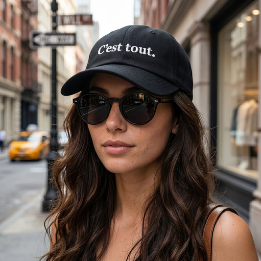 The "C'est tout." Embroidered Cap | Signature Red Stiletto Edition