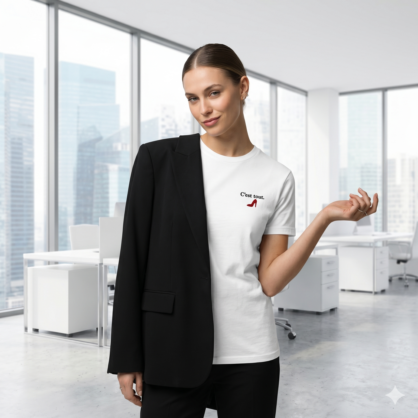 The "C'est tout." Embroidered Tee | Signature Stiletto Edition