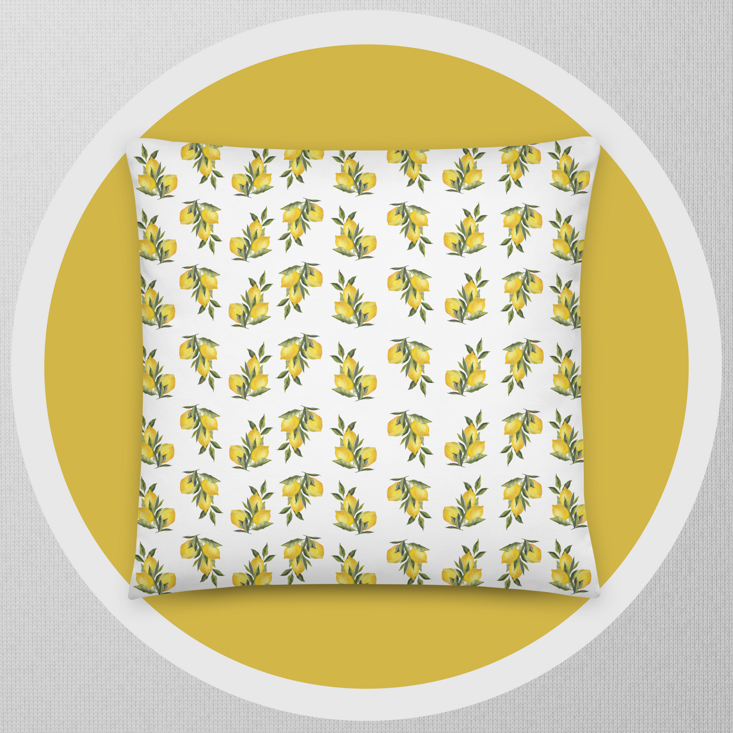 Des Citrons Lemons Square Double Sided Throw Pillow