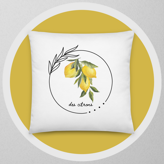 Des Citrons Lemons Square Double Sided Throw Pillow