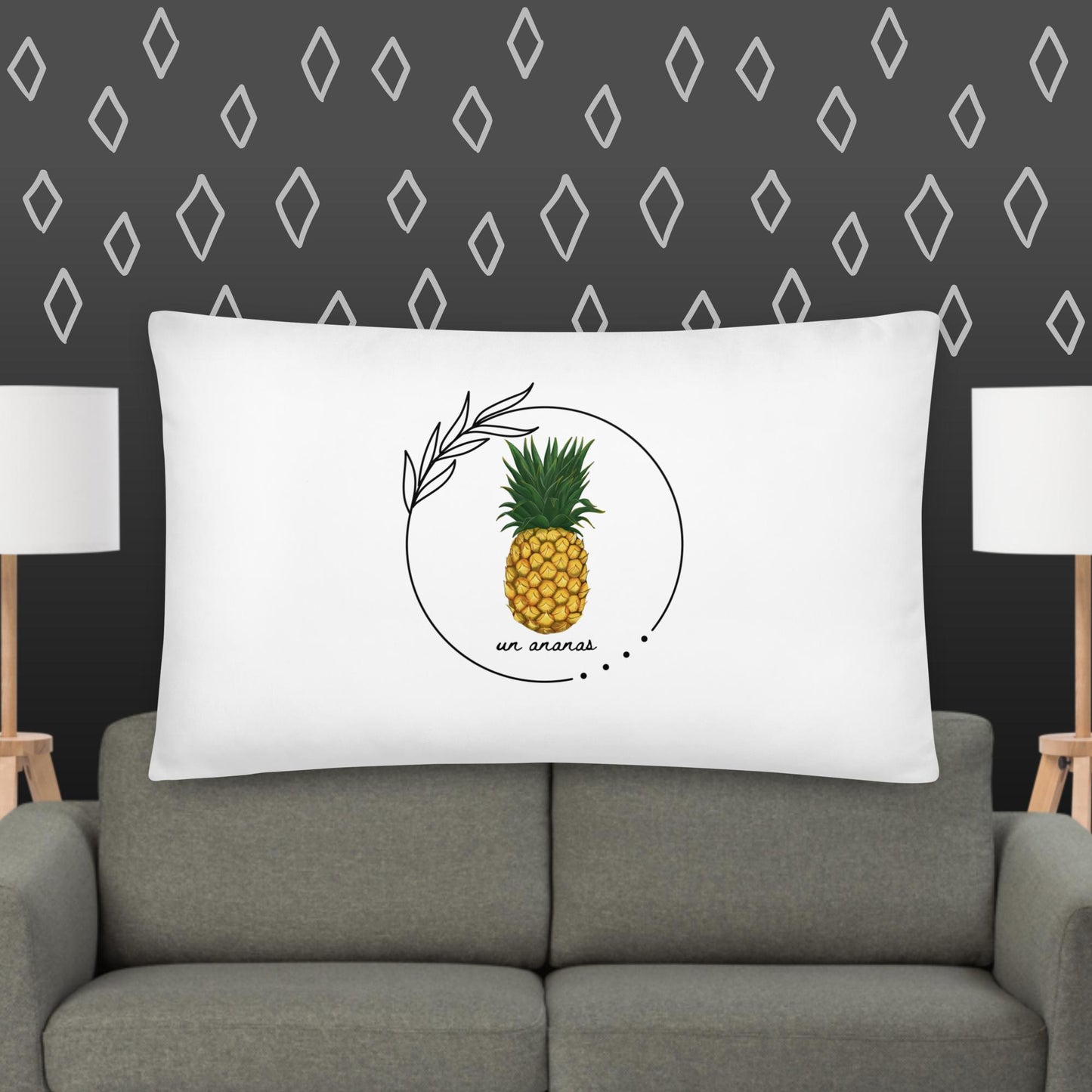 Un Ananas Pineapple Double-sided Throw Pillow