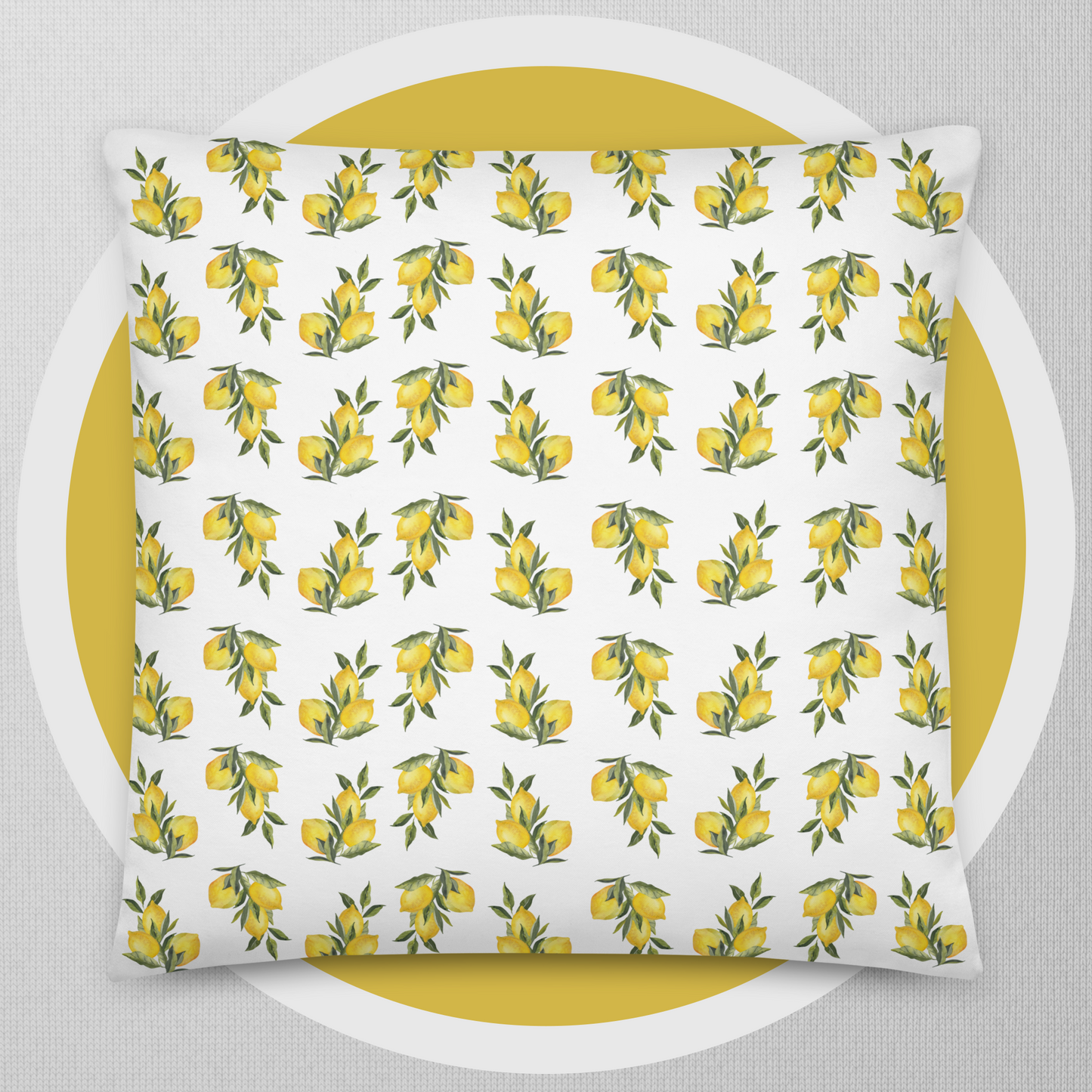 Des Citrons Lemons Square Double Sided Throw Pillow