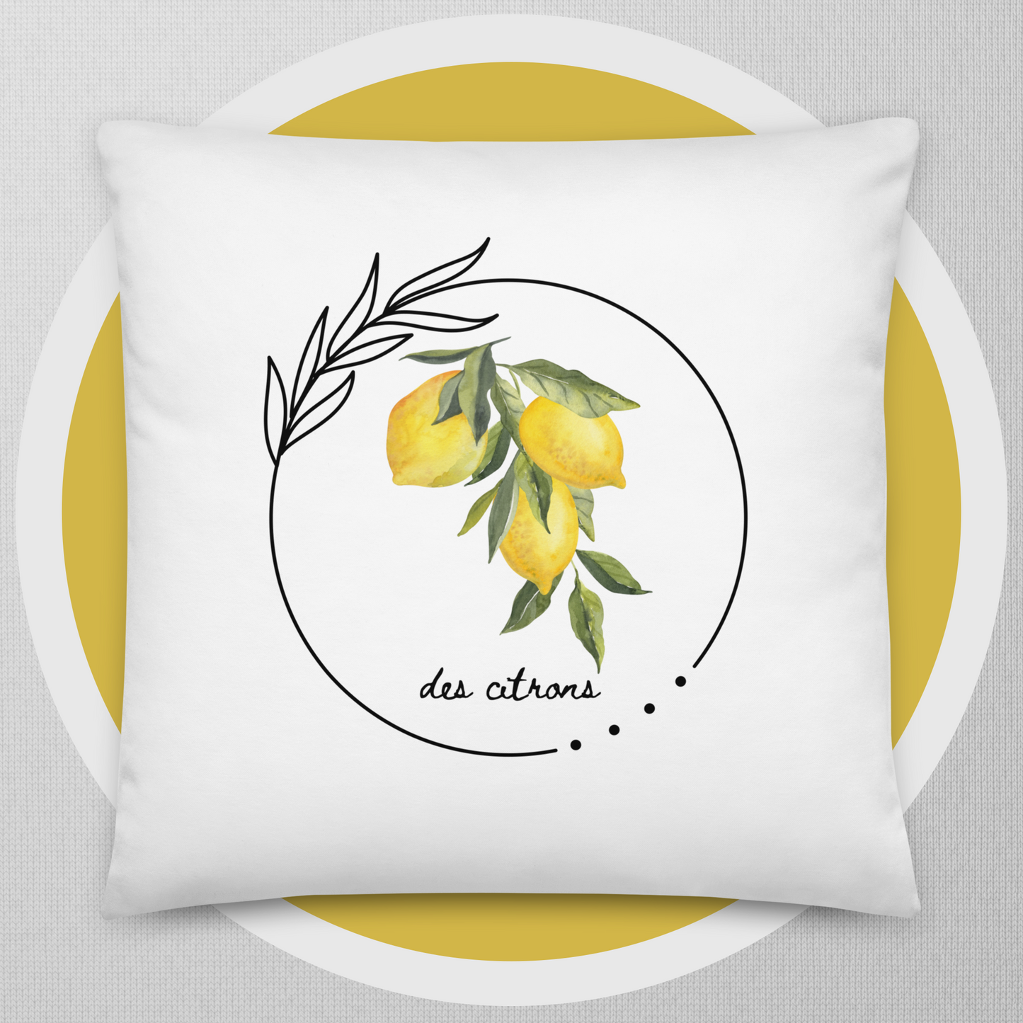 Des Citrons Lemons Square Double Sided Throw Pillow