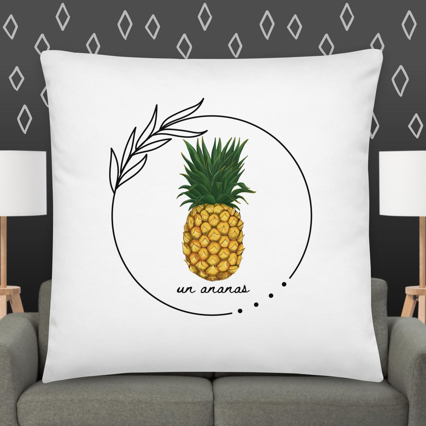 Un Ananas Pineapple Double-sided Throw Pillow