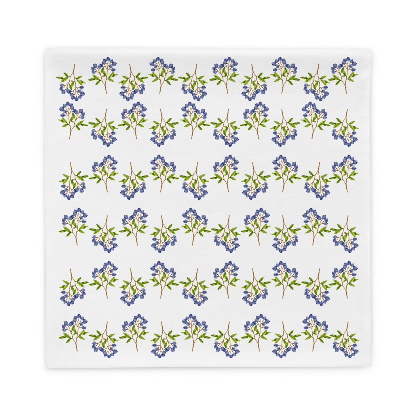 Des Myrtilles Blueberries Botanical Square Double Sided Pillow Cover