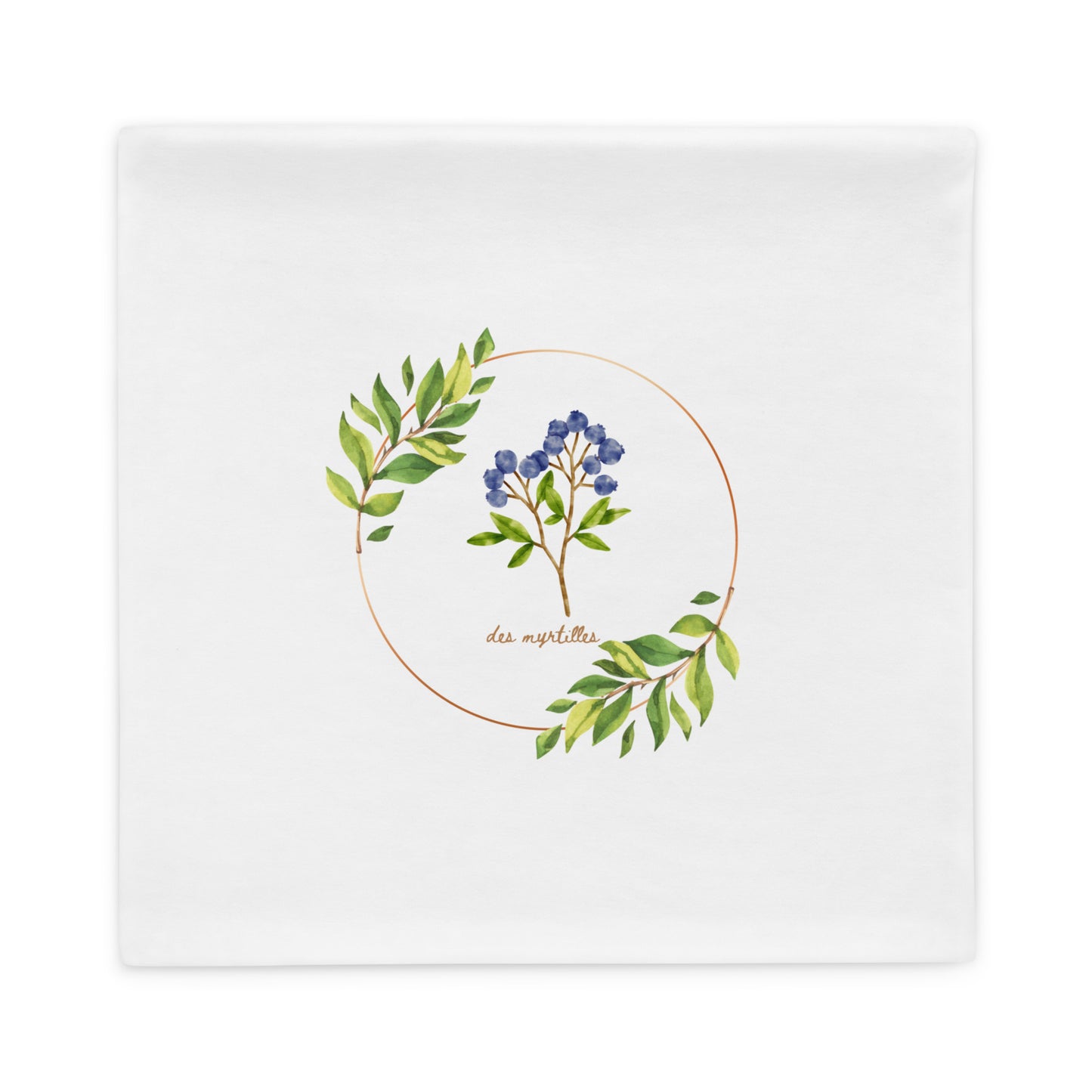 Des Myrtilles Blueberries Botanical Square Double Sided Pillow Cover