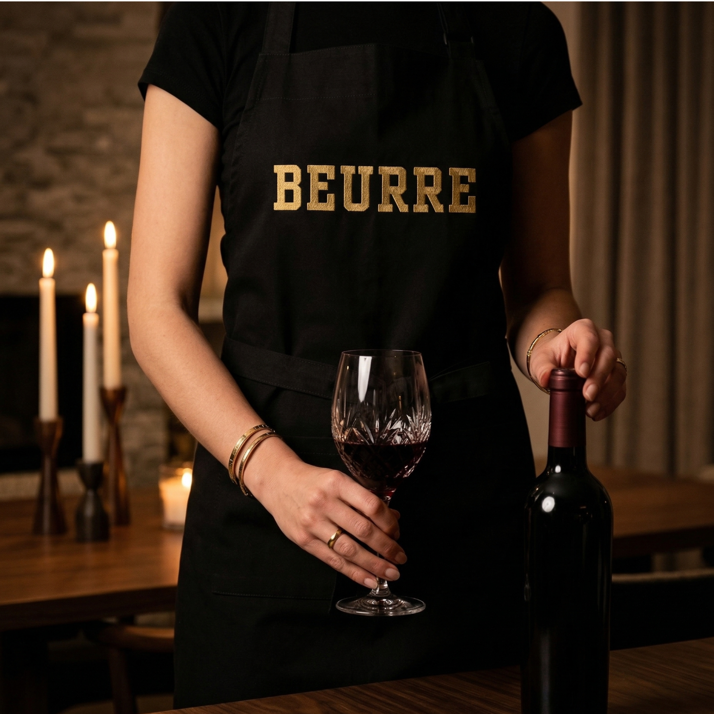 Beurre (Butter) Embroidered Organic Culinary Apron