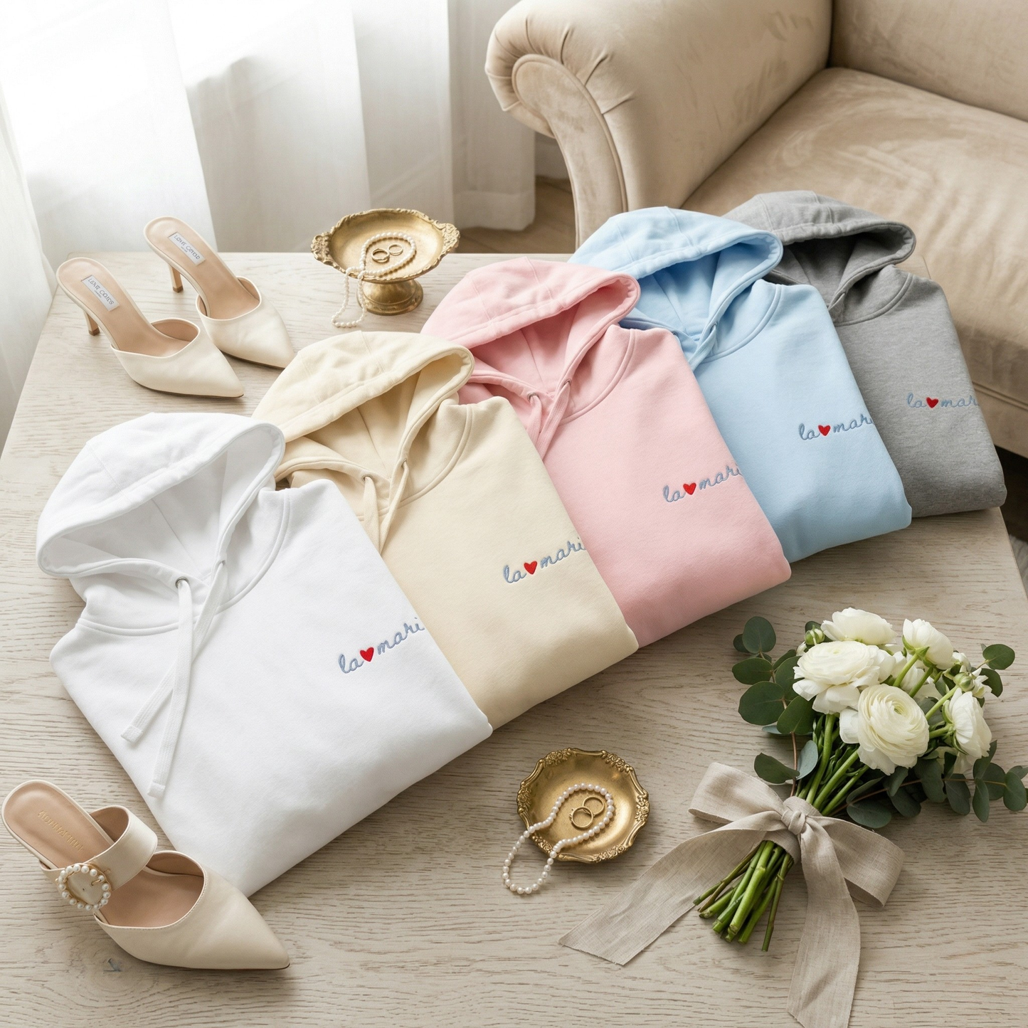 The Bride La Mariée Premium Soft Embroidered Hoodie