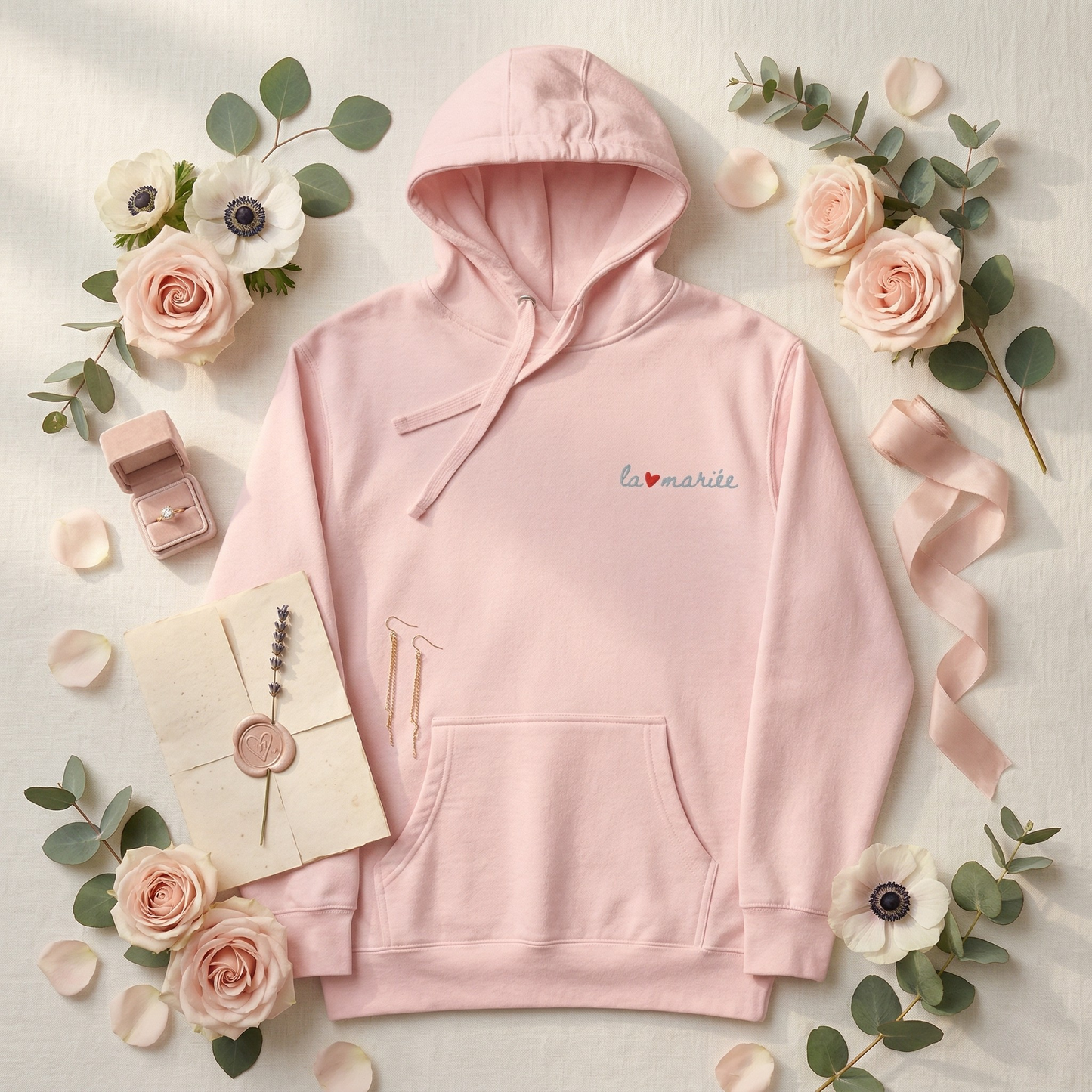 The Bride La Mariée Premium Soft Embroidered Hoodie