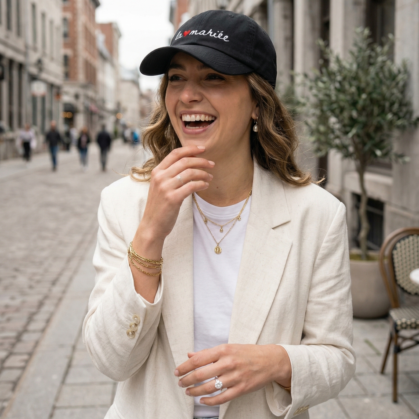 The Bride La Mariée Organic Embroidered Baseball Cap Adjustable