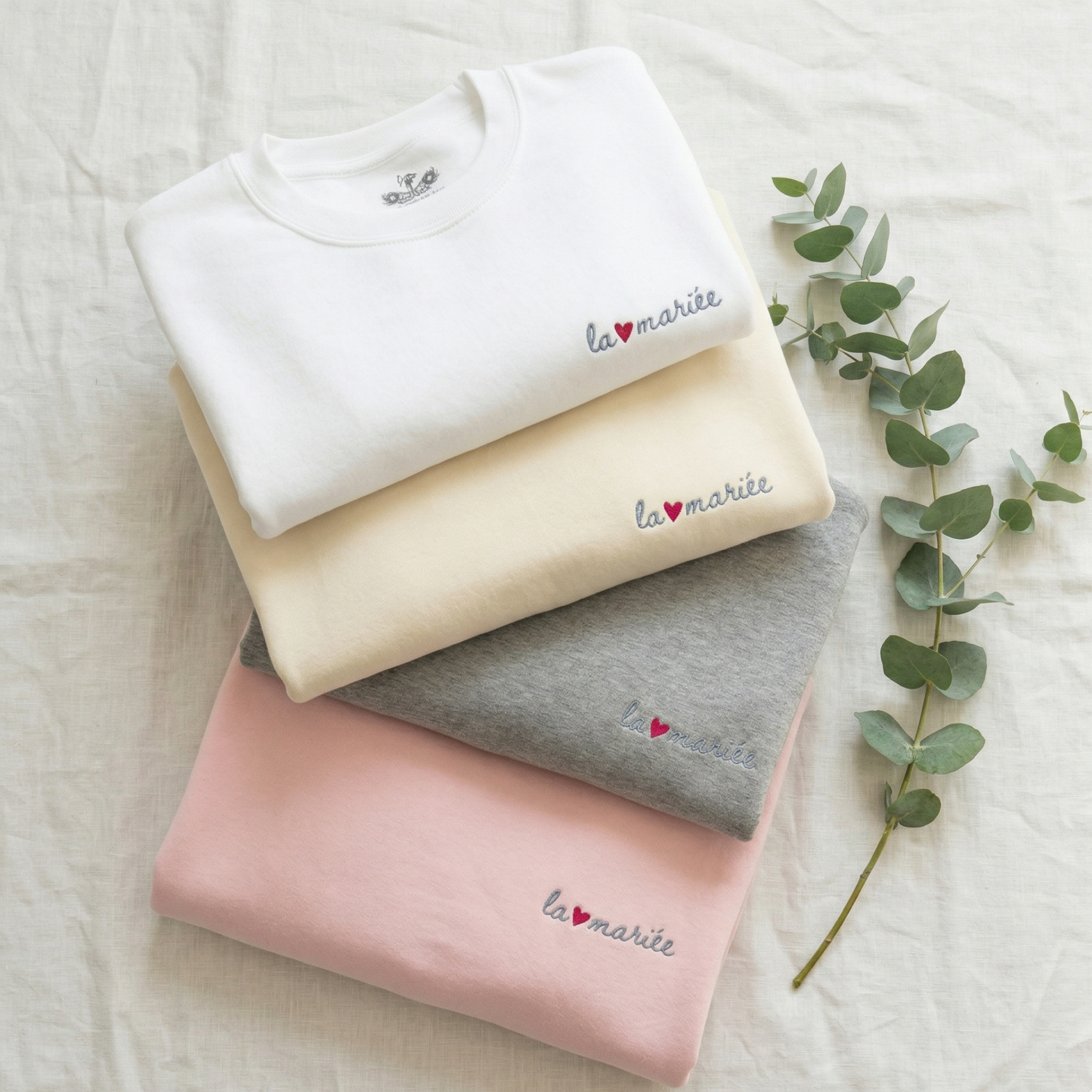The Bride La Mariée Premium Soft Embroidered Sweatshirt