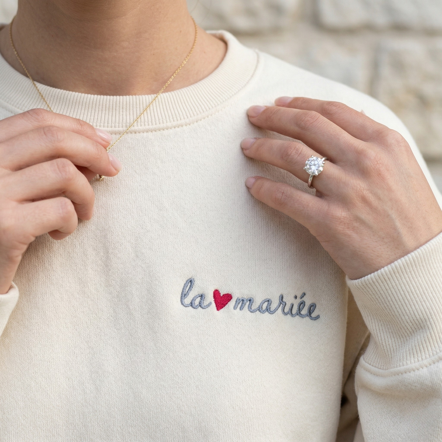 The Bride La Mariée Premium Soft Embroidered Sweatshirt