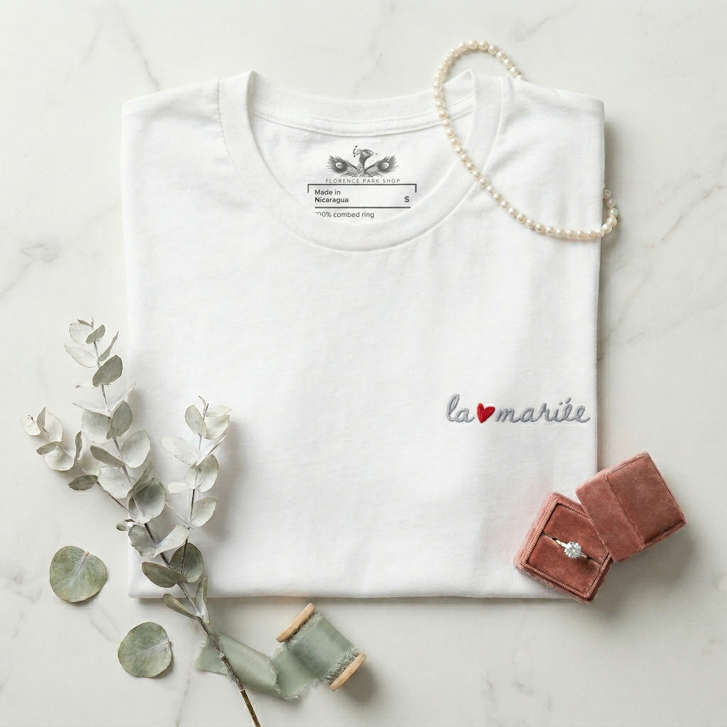 The Bride La Mariée Embroidered T-shirt