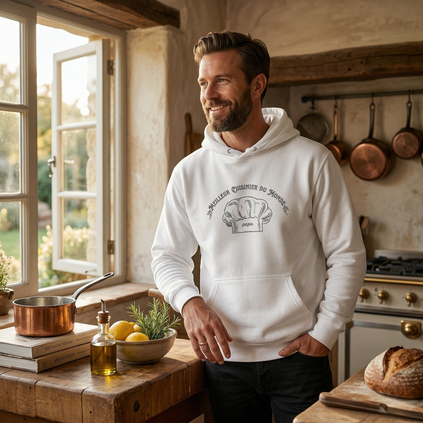 Meilleur Cuisinier du Monde French Chef Hoodie | Premium Men's Culinary Gift