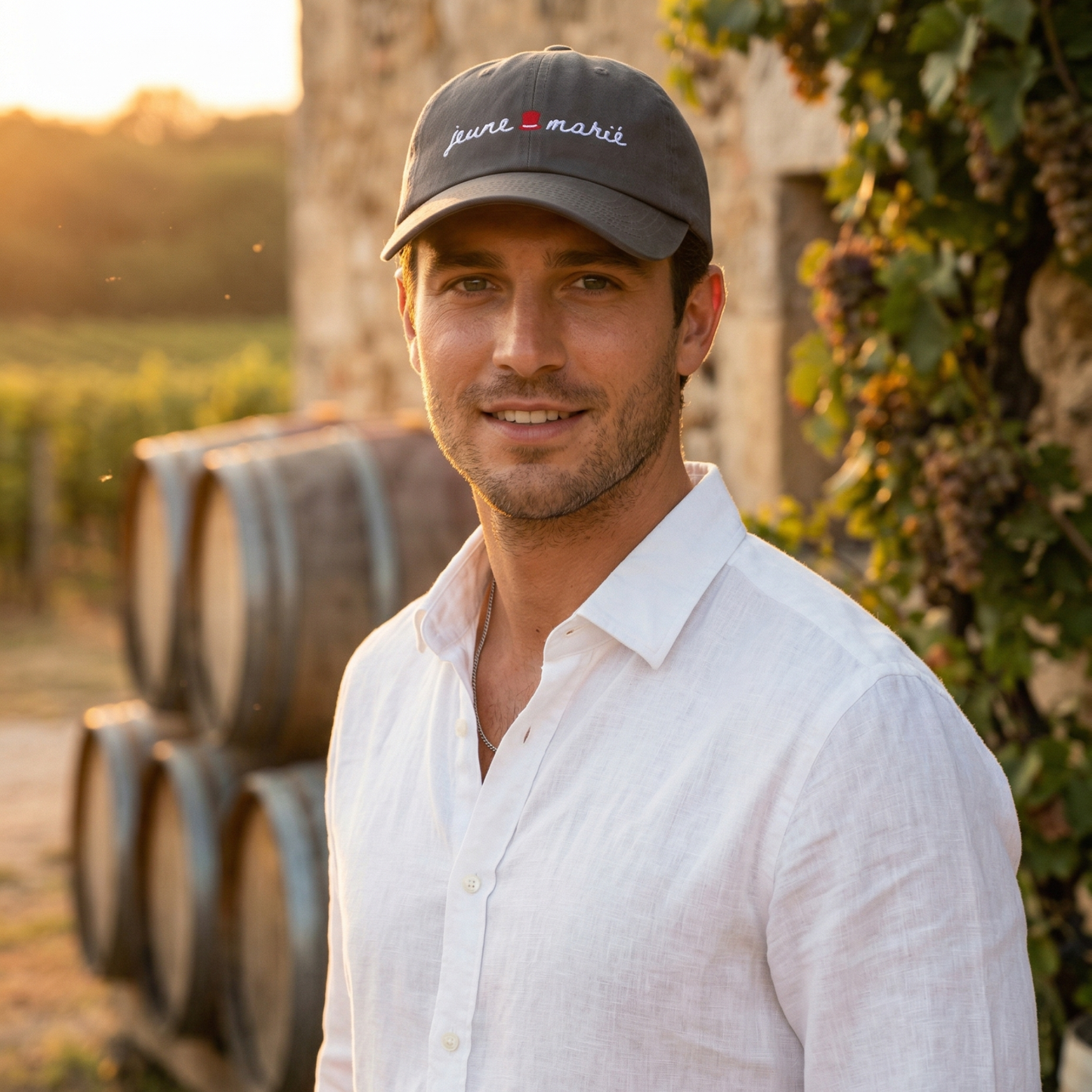 The Groom Jeune Marié Organic Embroidered Baseball Cap