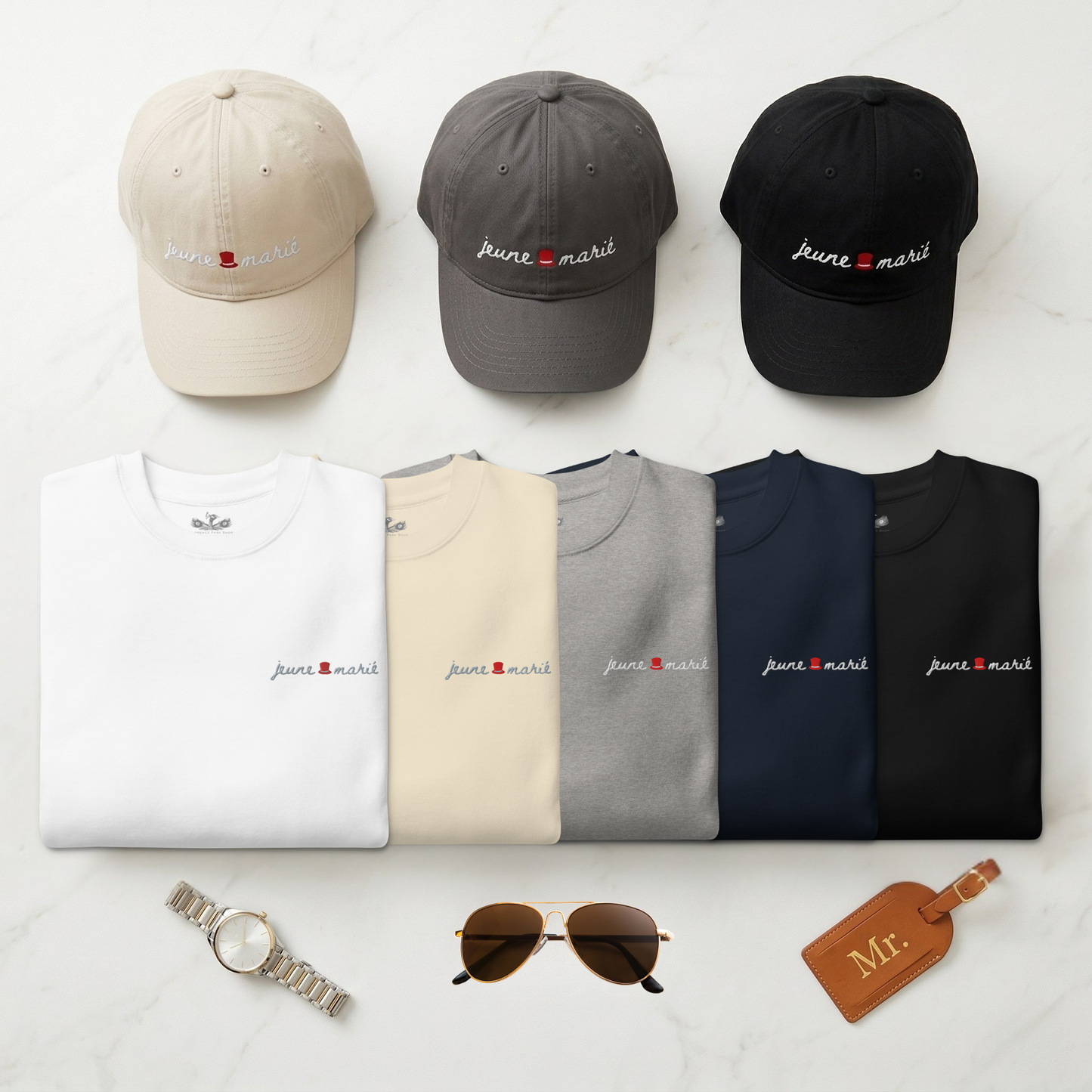 The Groom Jeune Marié Organic Embroidered Baseball Cap