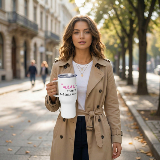 "Mère-veilleuse" Marvelous Mom Travel Mug with Handle 25 oz