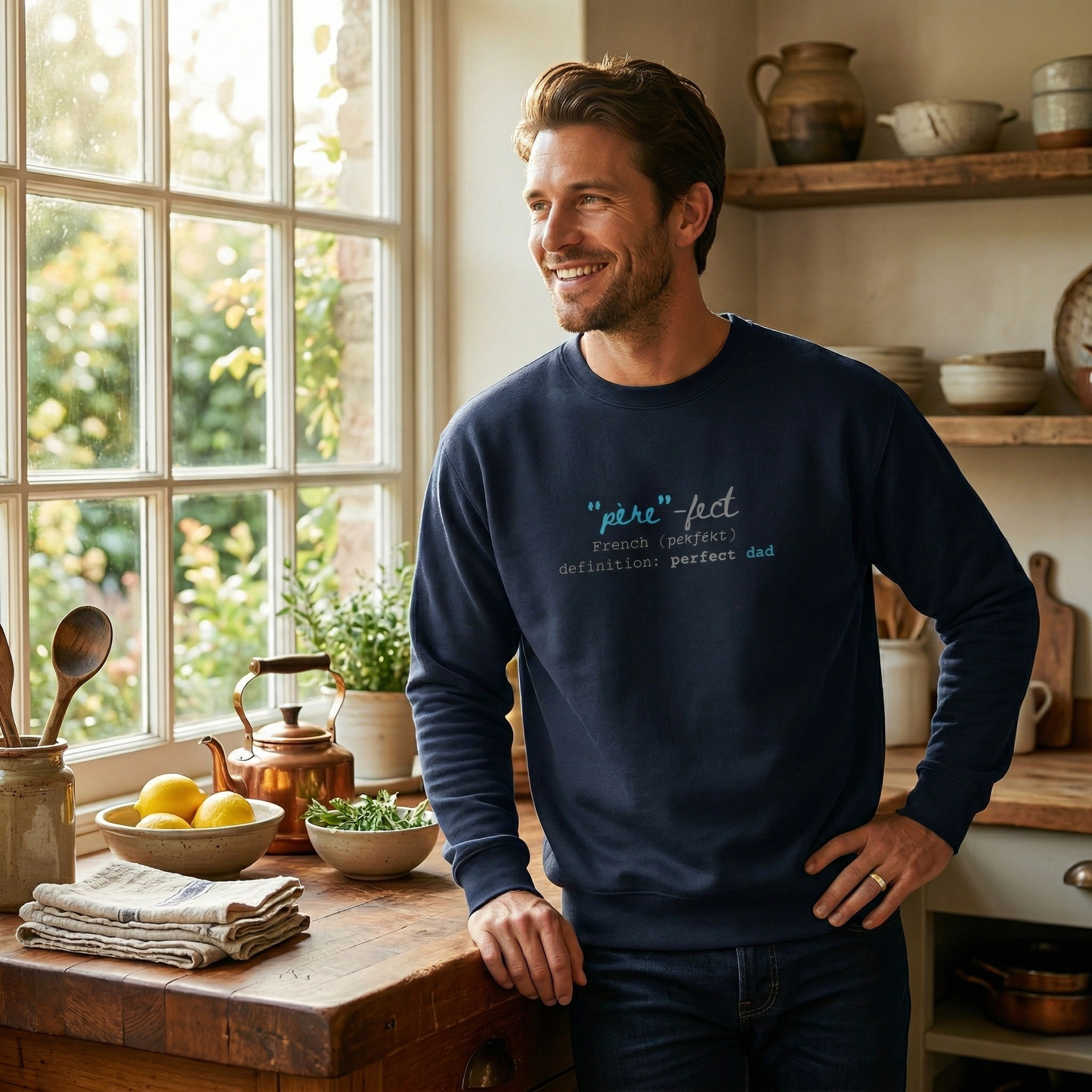 Père-fect Men's Crewneck Sweatshirt | Witty French Dad Pullover