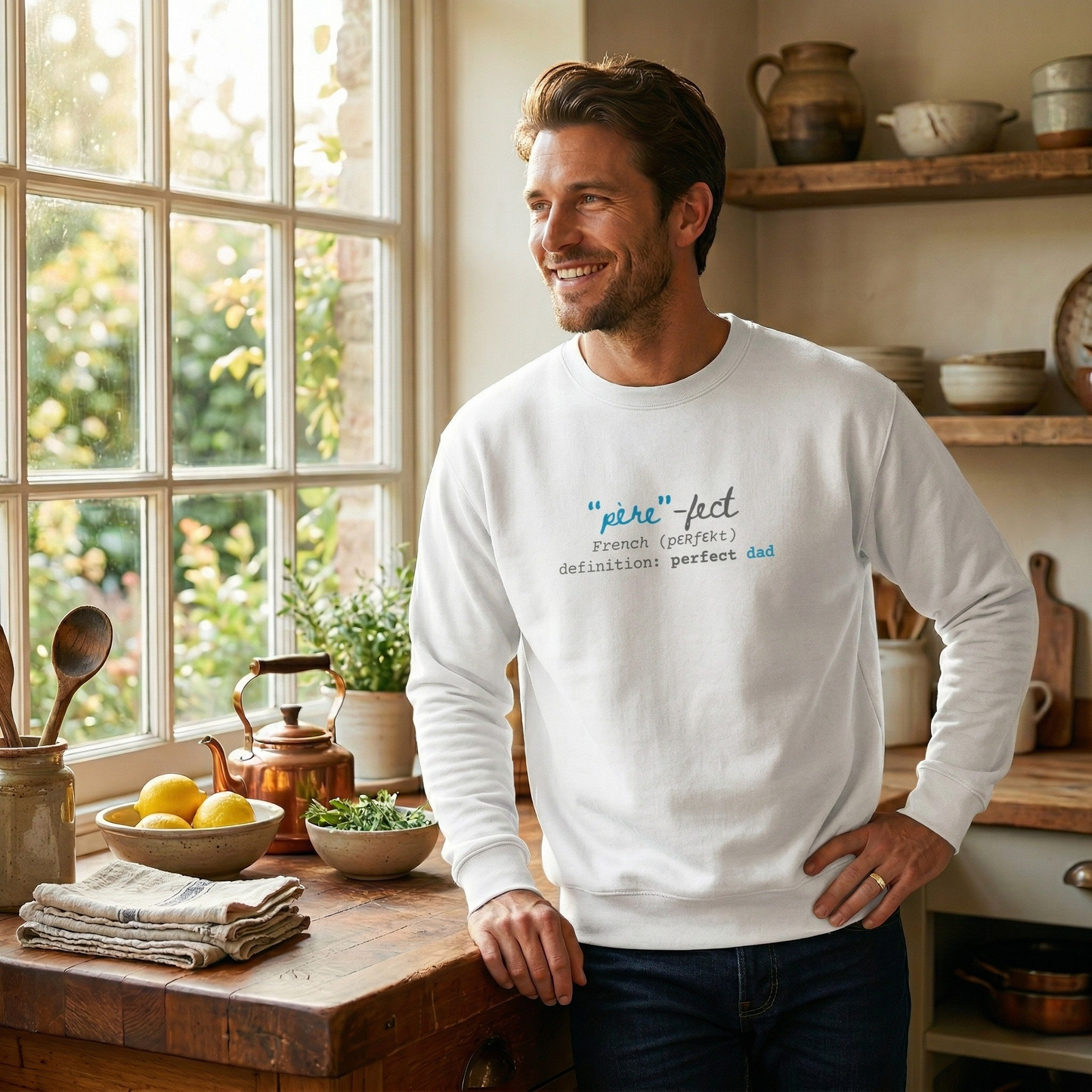Père-fect Men's Crewneck Sweatshirt | Witty French Dad Pullover