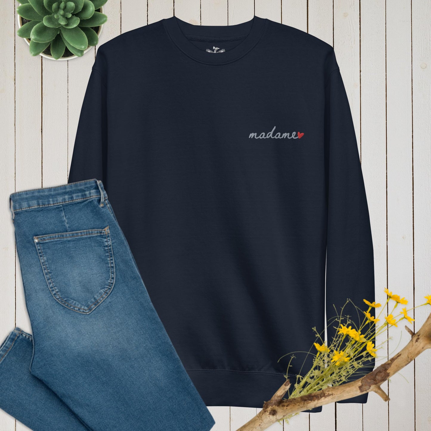 Madame Mrs. Premium Soft Embroidered Sweatshirt