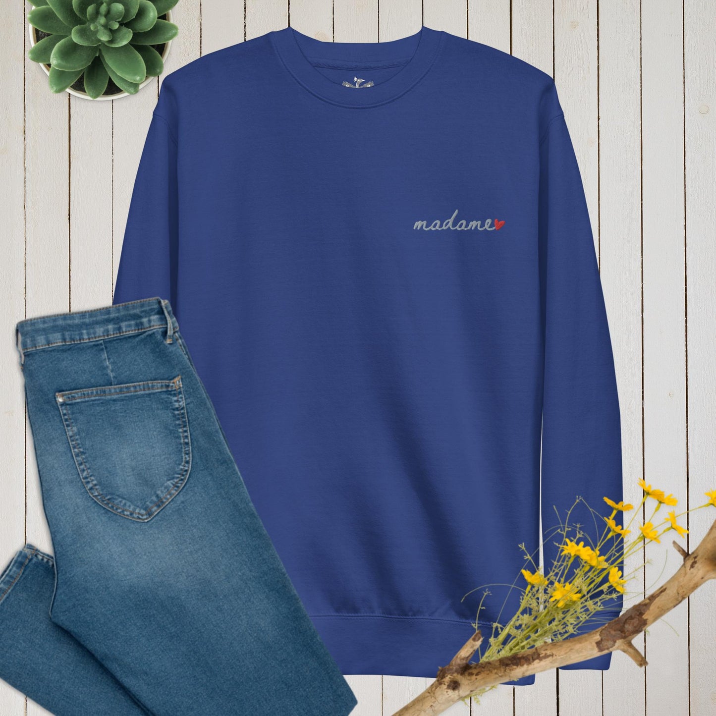 Madame Mrs. Premium Soft Embroidered Sweatshirt