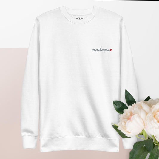 Madame Mrs. Premium Soft Embroidered Sweatshirt