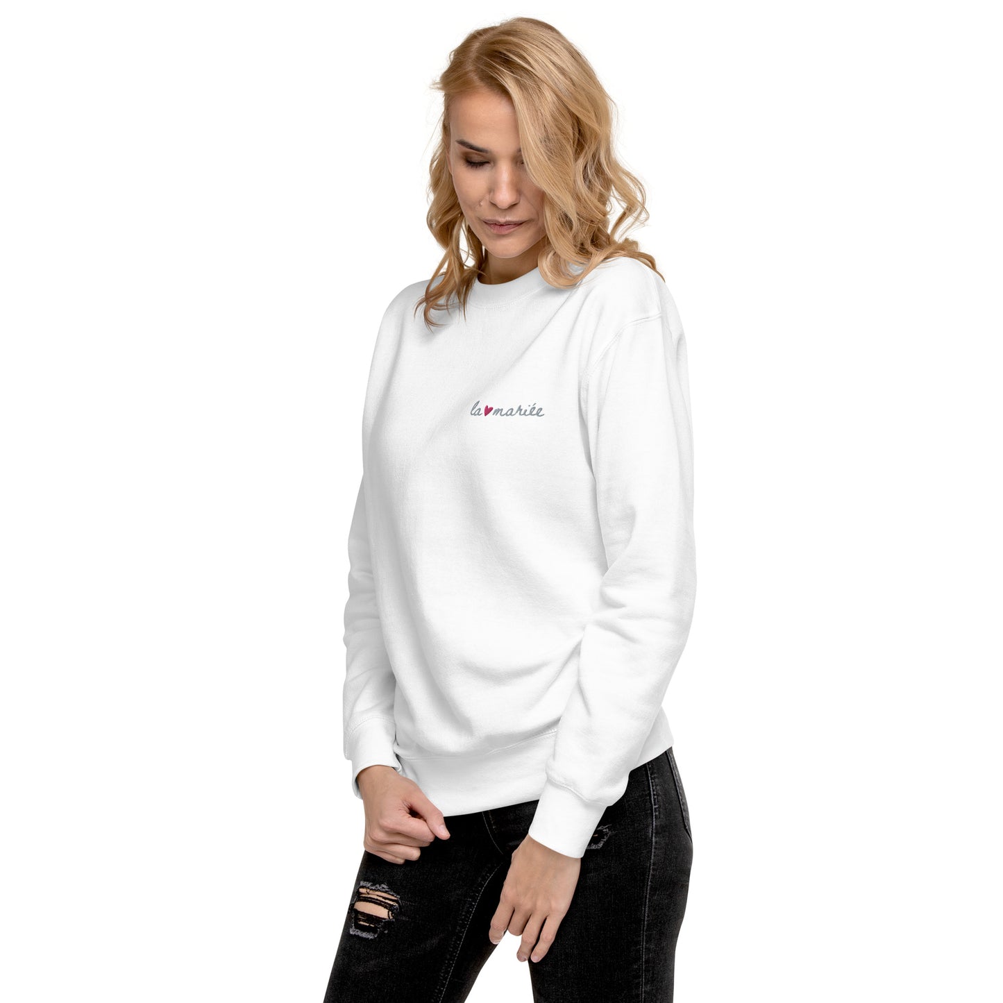 The Bride La Mariée Premium Soft Embroidered Sweatshirt