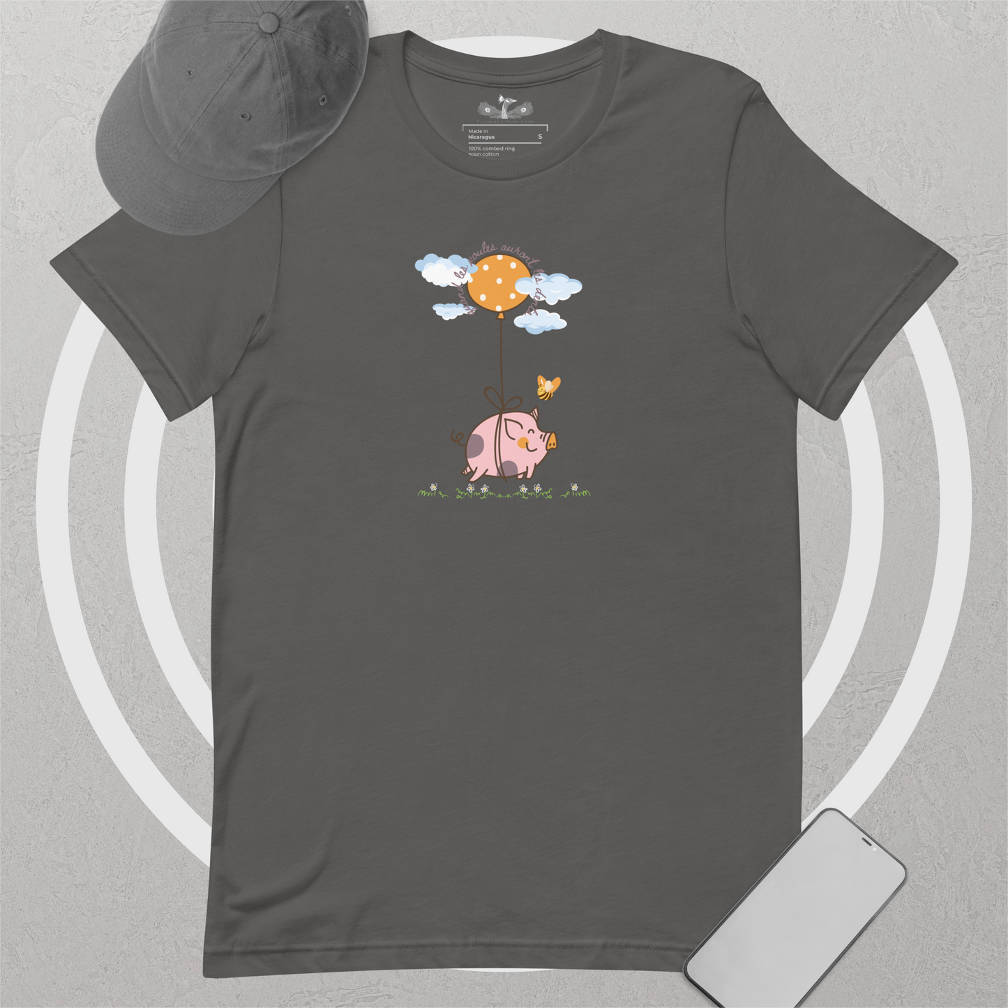 “When Pigs Fly” “Quand les Poules Auront les Dents” Pig Unisex Matching Family T-Shirt