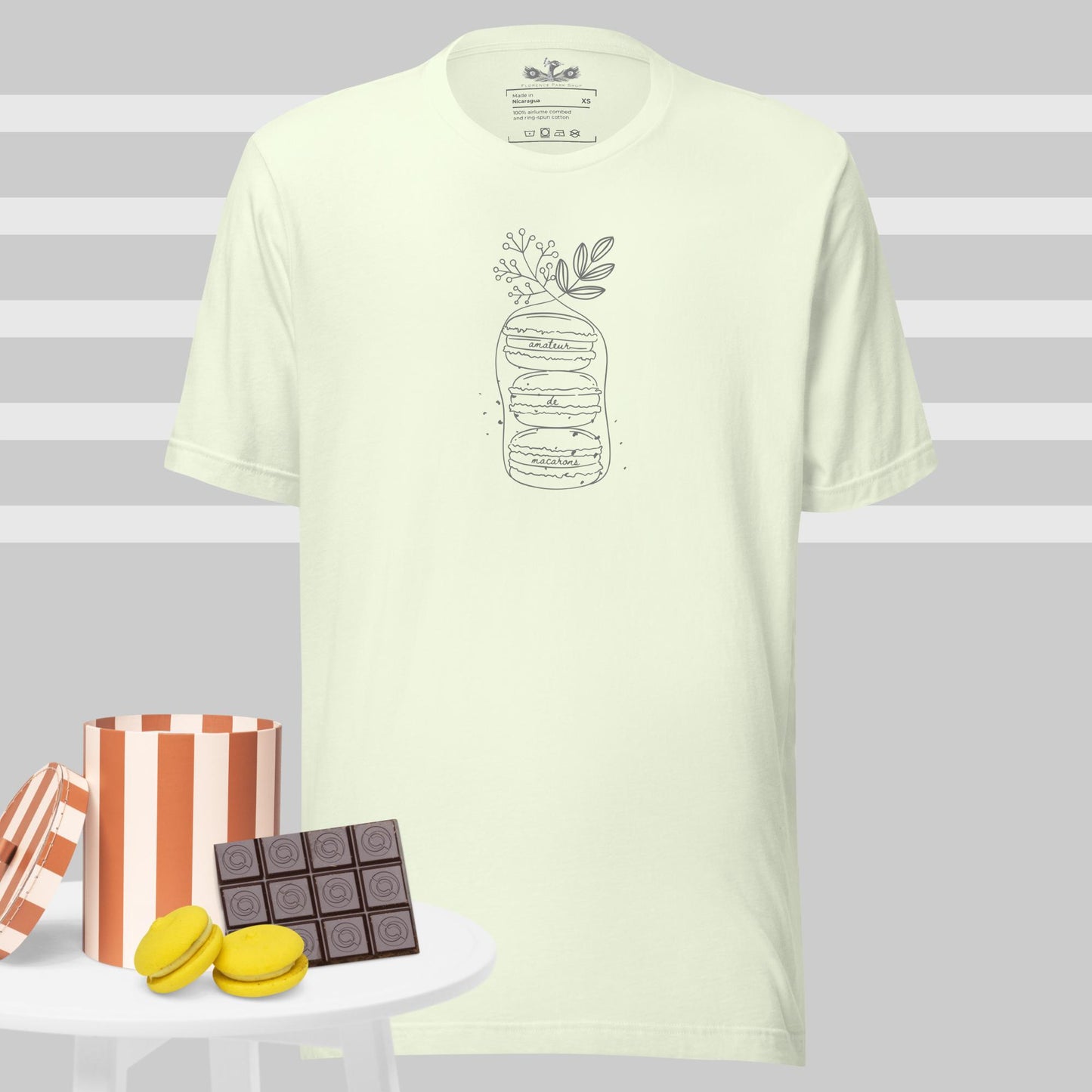 Macaron Lover "Amateur de Macarons" Unisex Cotton T-Shirt