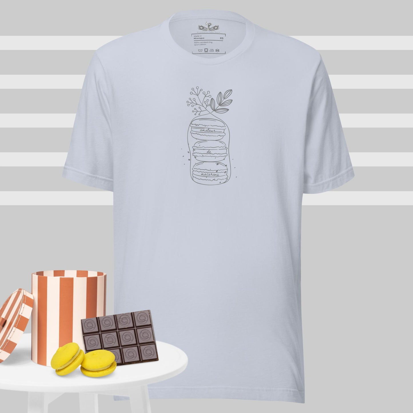 Macaron Lover "Amateur de Macarons" Unisex Cotton T-Shirt