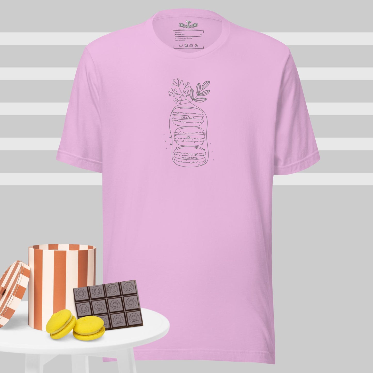 Macaron Lover "Amateur de Macarons" Unisex Cotton T-Shirt