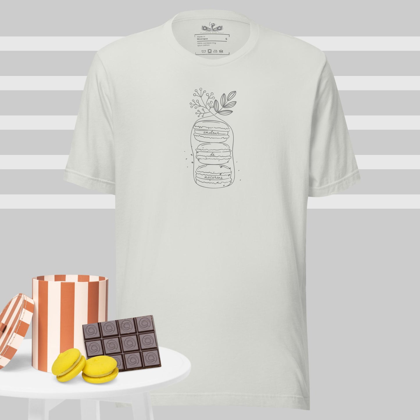 Macaron Lover "Amateur de Macarons" Unisex Cotton T-Shirt