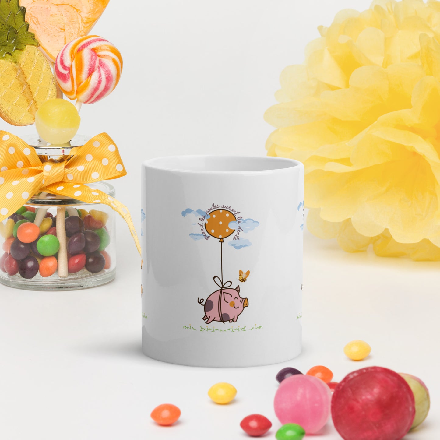 “When Pigs fly” “Quand les Poules Auront les Dents” Mug