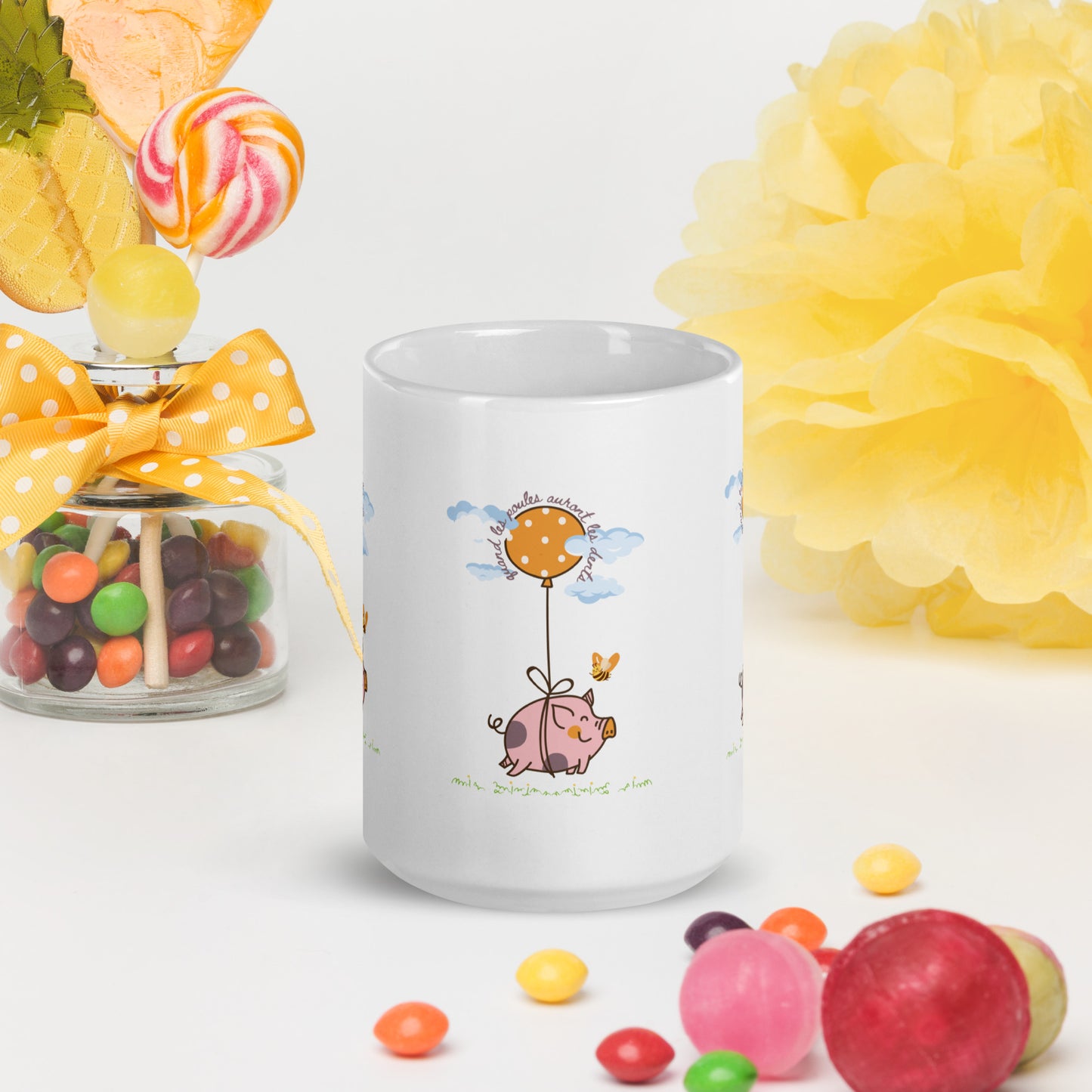 “When Pigs fly” “Quand les Poules Auront les Dents” Mug