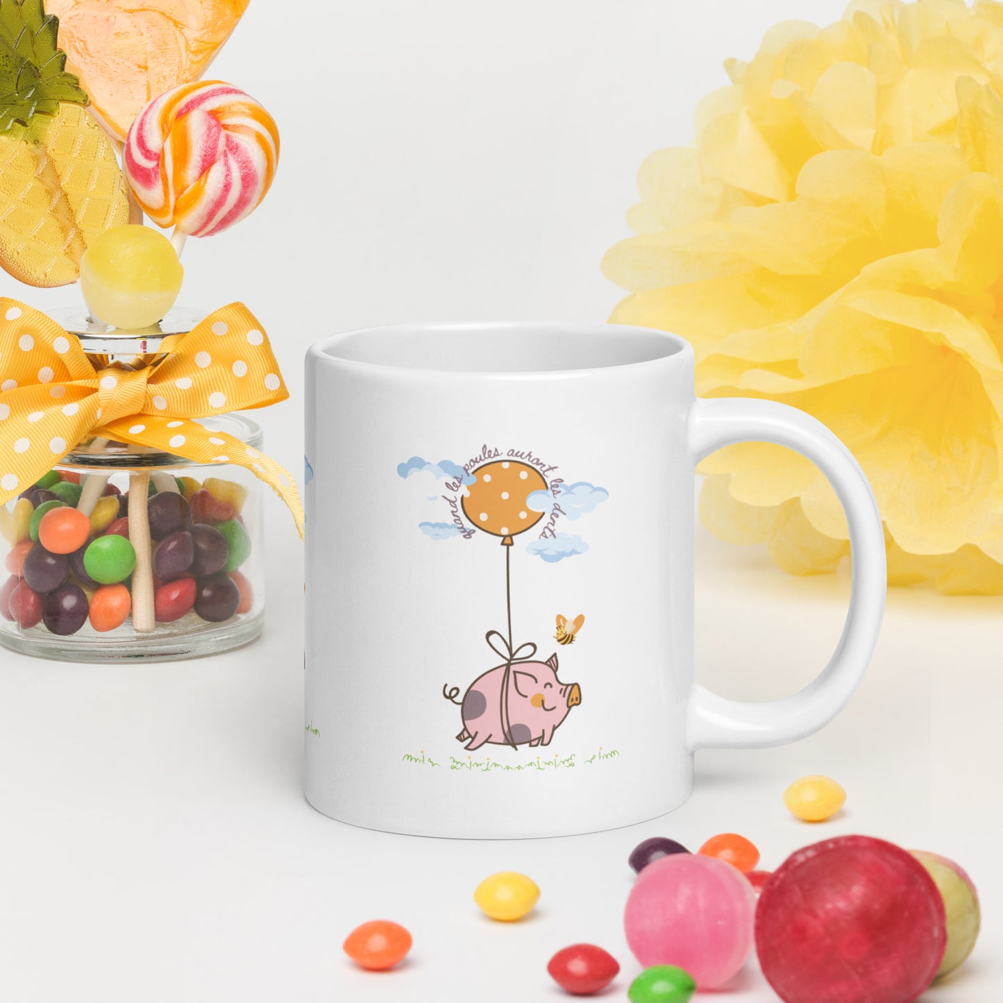 “When Pigs fly” “Quand les Poules Auront les Dents” Mug